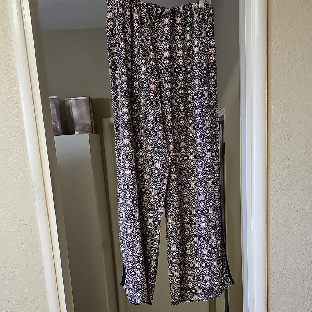 Joe B Blue & Pink Floral Wide Leg Pants